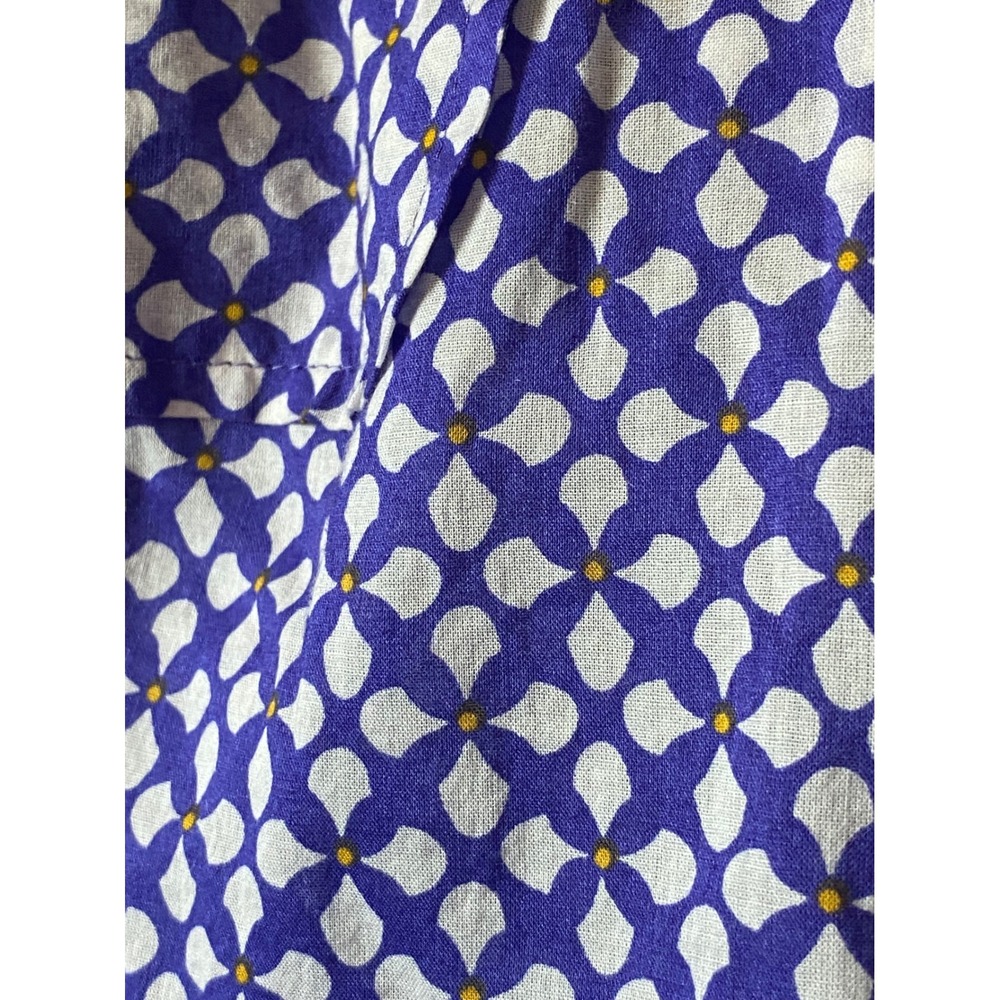 LOFT Women's Small Blue Yellow Geometric Print Long Sleeve‎ Button Down Shirt - Picture 3 of 6